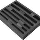 6-in-1 Graphite Ingot Mold, Reusable Graphite Ingot Mold Casting Molds, Long Strip Ingot Mold for Metal Melting, Jewelry Casting, Refining Gold Silver Brass Alumium