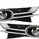 Fog Light Assembly Compatible with 2014-2017 Odyssey Van 4-Door Clear Lens Bumper Driving Lamps w/Switch Harness + Bulbs HO2592137 HO2593137