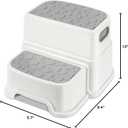 WELSPO 2 Step Stool for Kids, Toddler Step Stool for Bathroom, Kitchen, Bedroom, Living Room, Non-Slip Toddlers Toilet Potty Stool with Handles Baby Child Kid Plastic Poop Stools(Gray)