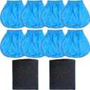 8 Pack VRC2 Cloth Filters & 2 Pcs VFF21 Foam Filter Kit Compatible with Vacmaster 1.5 to 3.2 Gallon Wet/Dry Vac, Fit for Armor All 2.5 Gallon Shop Vacuum: AA255, AA255W