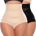 Werena Tummy Control Shapewear Panties for Women High Waisted Body Shaper Slimming Shapewear Underwear Girdle Panty, XL