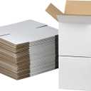 6x6x6 Inches Shipping Boxes Set of 40, White Corrugated Cardboard Box Literature Mailer for Packing Small Business