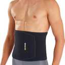 Bracoo Waist Trimmer Wrap,Sweat Sauna Slim Belly Belt for Men & Women-Abdominal Waist Trainer,Increased Core Stability, SE22 Black, Size L/XL