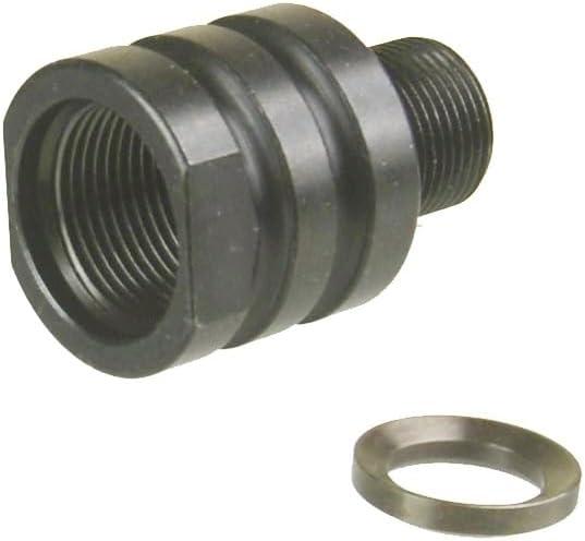 5/8X24 Inside Thread Converte To 1/2-28 Outside Thread TPI Protector Convertor, 5/8 Female To 1/2 Male dapter, With a Free 1/2" Crush Washer, Steel Black