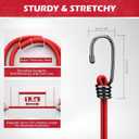 24-Piece Premium Bungee Cords Heavy Duty Outdoor, Bungee Cords with Hooks in a Storage Jar Includes 10", 18", 24", 30", 36", 48" Bungie Cord Bundle Assortment for Camping, Tent, Fastening Items