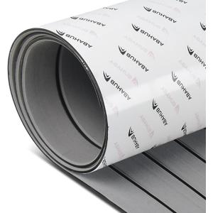 Abahub EVA Foam Boat Decking 96''x36'' Self-Adhesive Faux Teak Marine Flooring Sheet Traction Pad for Boats Surfboard, Gray with Black Seam Lines, SBD2401