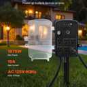 VEVOR Outdoor Power Stake Timer, 25FT Extension Cord, Remote Control Outdoor Power Strip with Cover, Dusk to Dawn Light Timer Waterproof, 6 Outlets for Halloween Christmas Lights, Garden Decorations