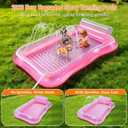 Inflatable Tanning Pool Lounger Float with Sprinkler, Pool Float Adult with Pillow & Cup Holder, Sunbathing Blow Up Tanning Bed, Suntan Tub Raft Floatie for Backyard Summer Water Party Extra-Large