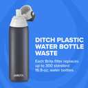 Brita Stainless Steel Premium Filtering Water Bottle, BPA-Free, Reusable, Insulated, Replaces 300 Plastic Water Bottles, Filter Lasts 2 Months or 40 Gallons, Includes 1 Filter, Carbon - 20 oz