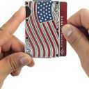 American Flag Wallet Engraved Metal Cardholder/WITH REMOVABLE Money Clip for Men with RFID Blocking - Slim, Stylish, and Secure Credit Card Holder (Red, White, Blue)