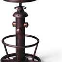 BOKKOLIK Vintage Swivel Bar Stool Industrial Coffee Kitchen Dining Chair Fire Hydrant Design Height Adjustable 24.8-30.7inch Solid Wooden Seat