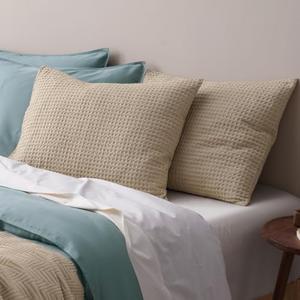 PHF Ultra Soft Waffle Weave Pillowcases Standard Size 20" x 26" 2 Pack, No Insert, Breathable Skin-Friendly Pillow Shams, Decorative Waffle Weave Pillow Case Covers, Khaki