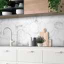 45-Sheet Hexagon Peel and Stick Backsplash, 6" x 7" White Calacatta Marble Looks Self Adhesive Wall Tile, Stone Composite Stick on Decorative Mosaic Tile for Kitchen Bathroom Fireplace