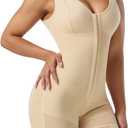 INPEACHES BODY Fajas Colombianas Shapewear for Women Tummy Control Body Shaper Butt Lifter 3-Row Hooks Postpartum Bodysuit (Beige, S)