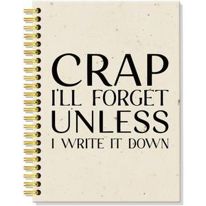 ERHACHAIJIA Crap I'll Forget Unless I Write It Down 160 Pages Hardcover Lined Spiral Notebook, Humour Gifts for Office Worker, Funny Journal Gifts for Senior, Gag Gifts for Team Member Coworkers