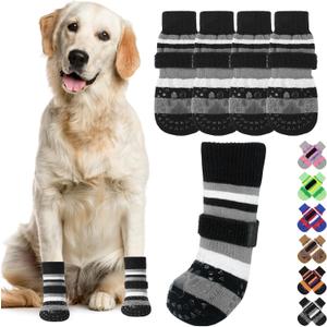 KOOLTAIL Dog Socks for Hot Pavement, Summer Dog shoes to Prevent Licking Paws for Hardwood Floor, Non Slip Double Sides Boots & Paw Protectors, Pet Grippy Booties for Small Medium Large Senior Dogs, S