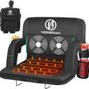 HOPERAN Massage Heated Stadium Seats for Bleachers with Back Support & Lumbar Pillow, 3 Level Heating & 6 Modes Massage Portable Heated Stadium Chairs for Bleachers (21" Regular, 1pc Black)