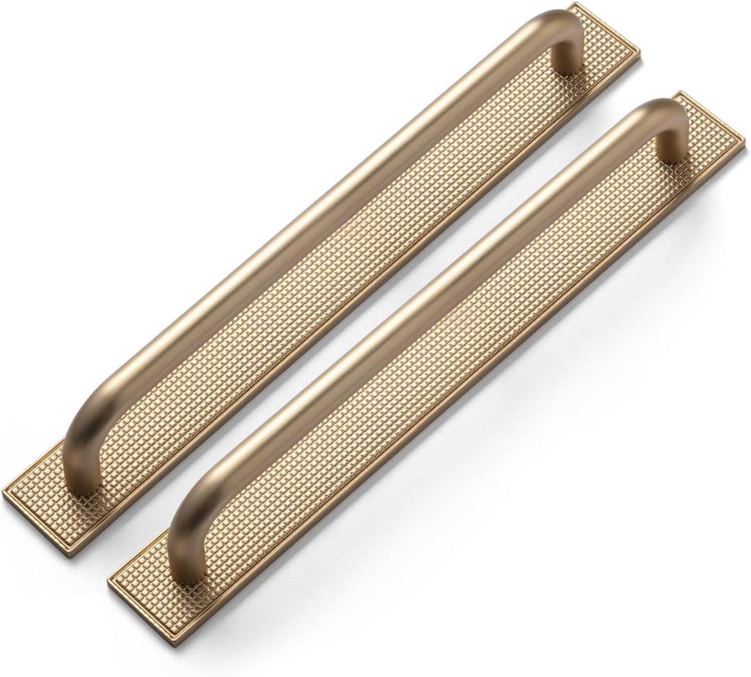 2Pack Champagne Bronze 7.6"HoleCenter Cabinet Pull With Backplate