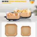 200PCs Air Fryer Paper Liners for Ninja Crispi FN101GY/FN101SG/FN101ST,100pcs Large for 4-QT & 100pcs Small for 6-Cups Container,Non-Stick Glass Air Fryer Disposable Accessories Square Free of Bleach