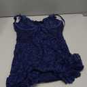 Foxiny Sexy Mini Bows Ruffle Cutout Floral Lace Sheer Babydoll Lingerie Dress with Thong 2 Piece Small