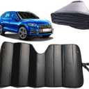 GWUSKDT Car Windshield Sunshade, Sun Protector,Foldable Front Window Shade-Thicken 5-Layer Bubble for Auto Windshield UV Protection and Heat Reflector 58"x 27.5" (Black)