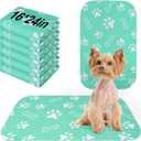 BEAUTYZOO 6 Pack Washable Pee Pads for Dogs, Reusable Puppy Pads for Potty Training, Waterproof Super Absorbent Whelping Pads Mats Non Slip Against Urine for Small Medium Dogs Cats, 16" x 24" (Aqua Blue)