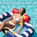 Funscape Large Inflatable Pool Floats, 87" x 53" Water Floating Hammock Tanning Pool Louger Adults, Outdoor Sun Bathing Tan Bed Mesh Mat, Swim Water Raft Floatie Summer Beach Lake Party Gifts (Blue)
