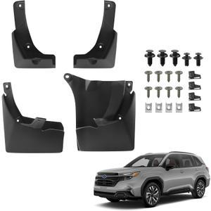 TECHPICCO Mud Flaps Fit for Subaru Forester 2025+, Mud Guards 4pcs Fender Guards Compatible with Subaru Forester Accessories 2025 (black)