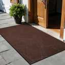 Door Mat Indoor Outdoor, 3 x 6 Heavy Duty Non Slip Entryway Rug | Low Profile, Waterproof, All-Weather, for High Traffic Areas, Grid-Pattern, Floor Mat for Mudroom, Garage, Pet Paths