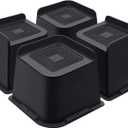 ANNKUT Bed Risers 4 Inch Heavy Duty, Furniture Risers for Bed Desk Table Sofa CouchOversized Bed Lifts Risers, Support up to 5000 Lbs(4 Pack Black)