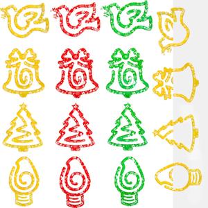 12 Pcs Christmas Jumbo Acrylic Paper Clips Christmas Tree Bell Bulb Bird Paperclip Design Bookmark Gift Set for Book Lovers Teacher Appreciation Supplies Xmas Office School Gift Ideas