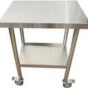 Commercial Worktables for Prep 24 x 18 Inches with Caster Wheels, Commercial Heavy Duty Stainless Steel Table with Undershelf for Home, Hotel Kitchen and Restaurant