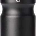 tiibo Vacuum Insulated Stainless Steel Bike Water Bottle, Double Wall, No-Squeeze, Fast Flow Sport Nozzle, Designed for Cycling, Biking, Fitness & Sports, Fits Most Bike Cages (Black, 17OZ)