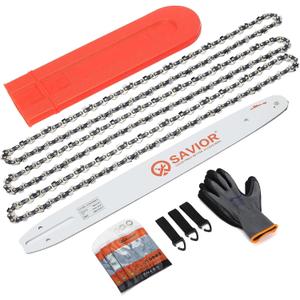 Savior 16 Inch Replacement Chainsaw Bar & R56 Chain, 3/8"LP Pitch, .043" Gauge, 56 Drive Links, Fits EGO Power+, Echo, Craftsman, Poulan, Homelite, Husqvarna, Ryobi And More (623000), 3 Chains+ 1 Bar