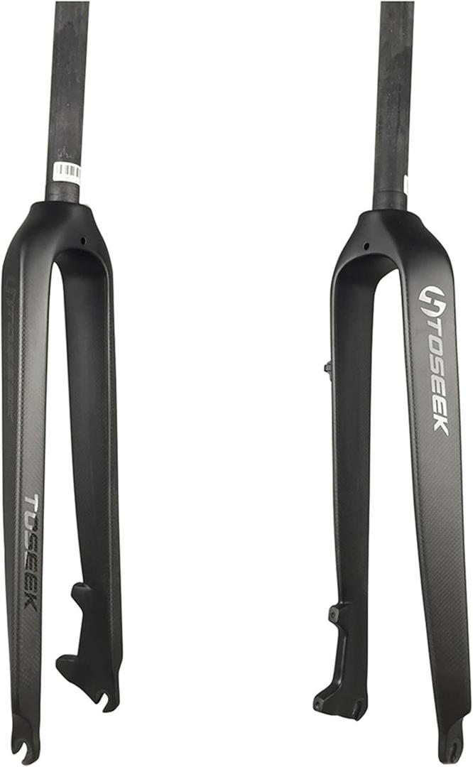 BestParts Full Carbon MTB Front Fork 1-1/8" 26/27.5/29" 3K T800 Fiber Rigid Disc Brake, 28.6mm Threadless Straight Tube Superlight Mountain Bike ForksUS Stock
