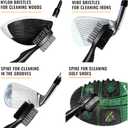 Ace Golf Brush and Club Groove Cleaner, 2 Ft Retractable Zip-line Aluminum Carabiner, Bonus Brush Cover, Lightweight, Stylish, Ergonomic Design, Premium Tour Grade, Easily Attaches to Golf Bag