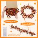 6 ft Fall Garland with Lights 72 Inch Artificial Bittersweet Garland for Mantel Thanksgiving Decorations Lighted Autumn Decoration with Daisy Pumpkin Artificial Mum for Home Fireplace Door