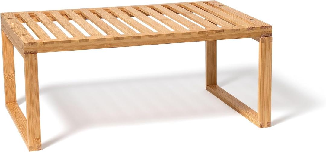 Lipper International Bamboo Kitchen Cabinet Shelf for Organizing a Pantry, Countertop, or Bathroom, 15 5/8" x 10" x 6 1/4"