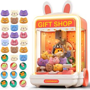 30 PCS Claw Machine for Kids, Mini Vending Machine with Lights Sound, Electronic Prize Dispenser for Kids Girl Ages 3-6, Claw Toys Game Gifts for 3 4 5 6 7 8 Years Old Girls