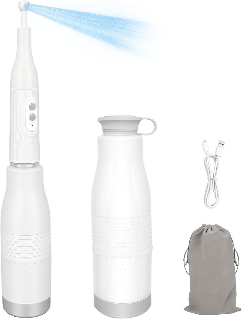 Portable Bidet for Travel | Handheld Personal Travel Bidet with 550ML Bottle | 500mAh Battery | IPX7 Waterproof | USB-C Charging | Personal Hygiene Sprayer for Women & Men for Postpartum Care (White)