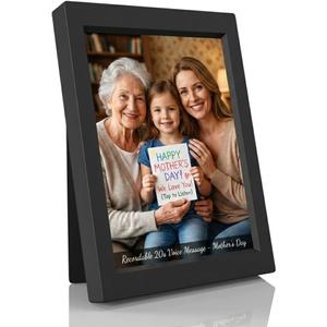 KWANWA 5x7 Recordable Picture Frame 20-Second Voice Recording, Personalized Talking Photo Frame, Holds 5x7 Photos, Vertical or Horizontal Display, Tabletop & Wall Mount, Sentimental Keepsake for Mom, Dad, Grandparents, Long Distance, Memorial, Birthday, Christmas