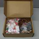 Roowest 96 Pcs Miniature Ornaments for Snow Globe Kit DIY Christmas Village Decoration Christmas Figurines Mini Ornaments with Snowman Reindeer Santa Claus Snowflake (White Green Sliver)