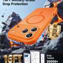 Magnetic for iPhone 17 Pro Max Case, Full Camera Protection, Compatible with MagSafe, Military-Grade Shockproof, Anti-Slip, Matte Slim Cover for i Phone 17 Pro Max Phone Case 6.9", Orange