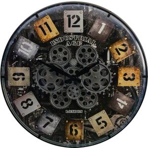22 Inch Large Wall Clock with Exposed Gears, Silent Arabic Numeral