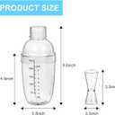 12 Pcs Plastic Cocktail Shaker Set, 6 Pcs 17 oz Cocktail Shaker and 6 Pcs Measuring Jigger Set Clear Wine Shaker Bar Mixing Tool Clear Drink Shaker for Kitchen Bar Party Tools