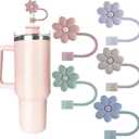 5Pcs 0.4in/10mm Diameter Silicone Straw Covers Cap Compatible with Stanley 20 30&40 Oz Cup, Straws Topper for Stanley 40 Oz Tumbler with Handle, Dust-Proof Straw Caps for Water Bottle