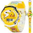 Pokémon Kids Digital Watch – Pikachu Flashing LCD Dial, Colorful Printed Strap, Easy-Read Display, Adjustable Fit – Fun Pokémon Timepiece for Boys & Girls