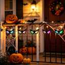 YOFIT 6.5ft Outdoor Halloween Decorations 5 Pairs Waterproof Glowing Eyes LED String Lights with Timer for Bushes, Trees, Windows, Yards & Garage Doors