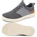 CFVKPT Men's Wide Toe Box Shoes Arch Support Barefoot Dress Sneakers Fashion Comfortable Breathable Casual Shoes (Grey,43)