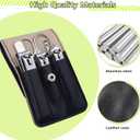 Nail Clippers Set, 6 Pcs Toenail Clippers Stainless Steel Fingernail Clippers Manicure Set with Leather Case, Idea Gift for Christmas Stocking Stuffers, Black